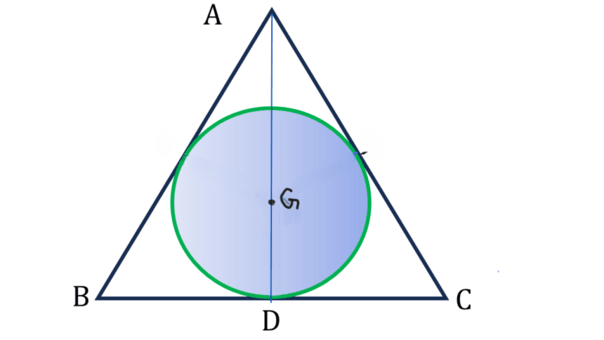 What is the area of ​​the incircle of an equilateral triangle of side 21 cm?